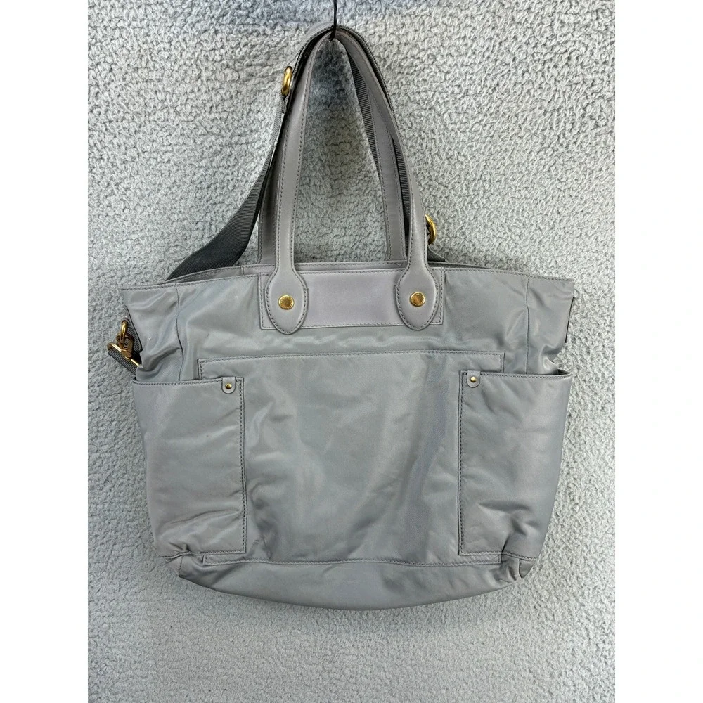 Marc by Marc Jacobs Nylon Tote Bag Womens Medium Gray Crossbody Shoulder Diaper
